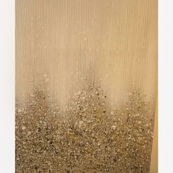 2 Heavy Metallic Gold Abstracts-Large