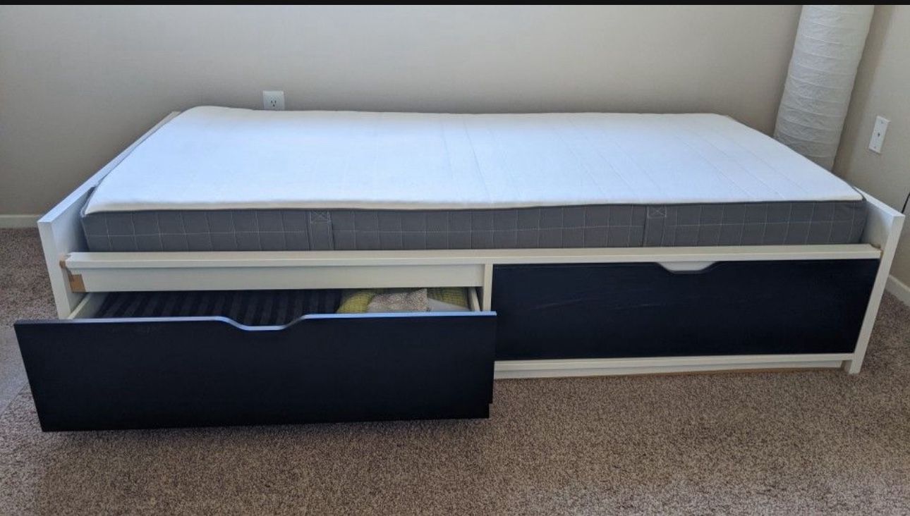 IKEA FLAXA Twin Storage Bed with Drawers –