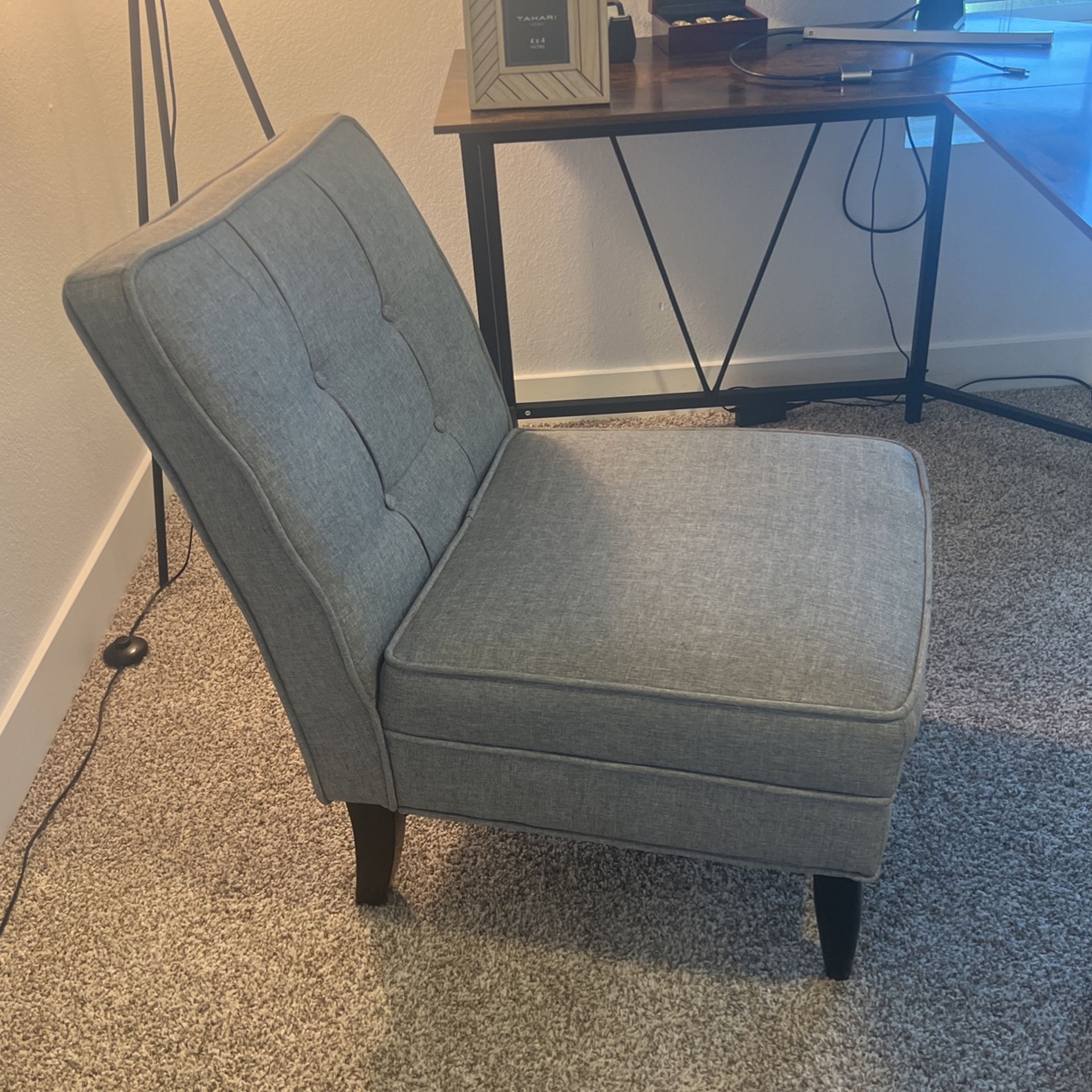 Grey Tufted Accent Chair