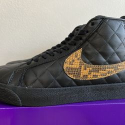 Nike SB Blazer Mid Supreme Black Size 8 Mens