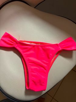 New Neon Pink Bikini Bottom with Bow Detail
