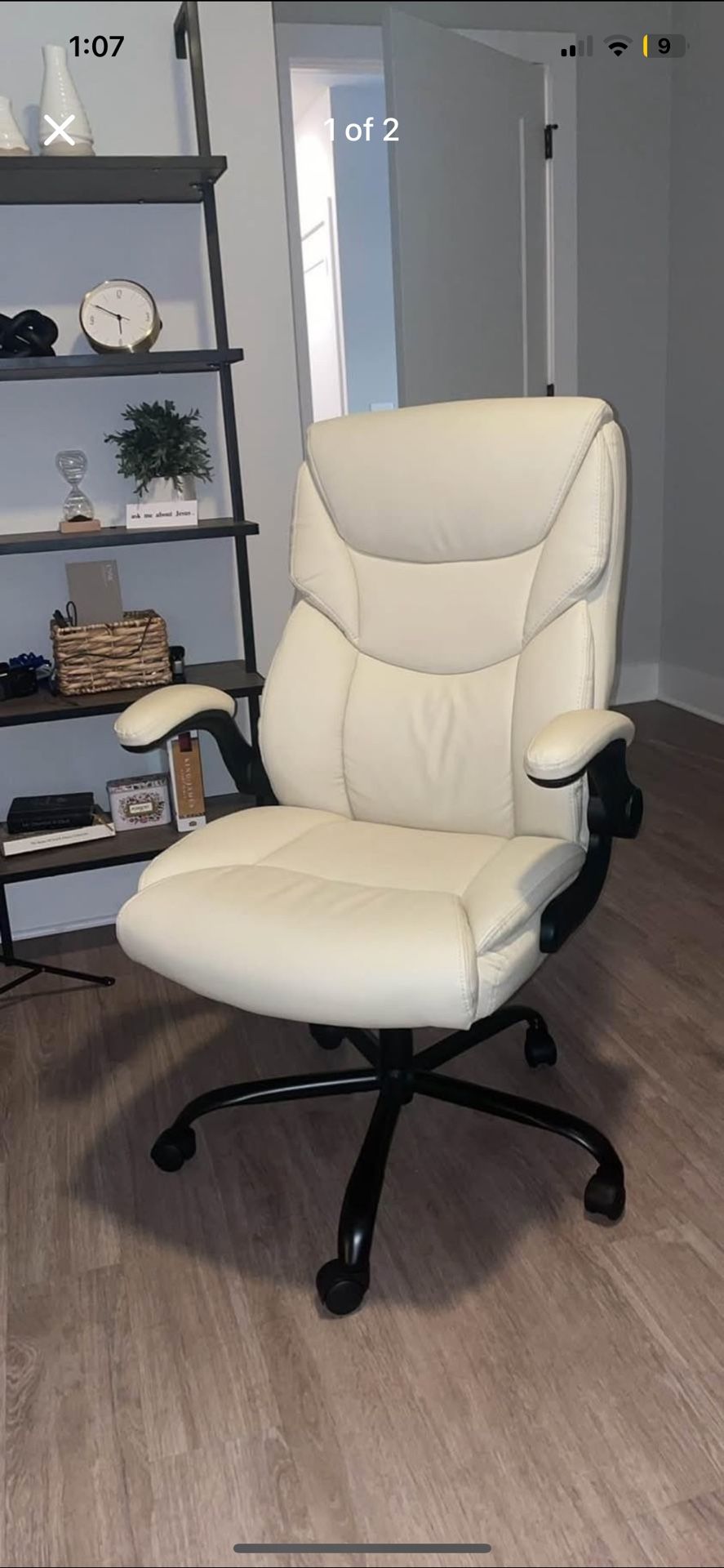 Beige and Black Office Chair