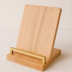 Handmade Oak & Brass Cookbook Stand | Local Dallas Artisan