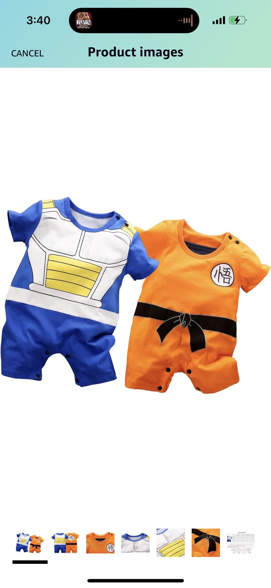 Baby onesie- Goku and Vegeta