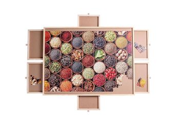 AYCXTZ 1500 piece wooden puzzle table with 6 drawers