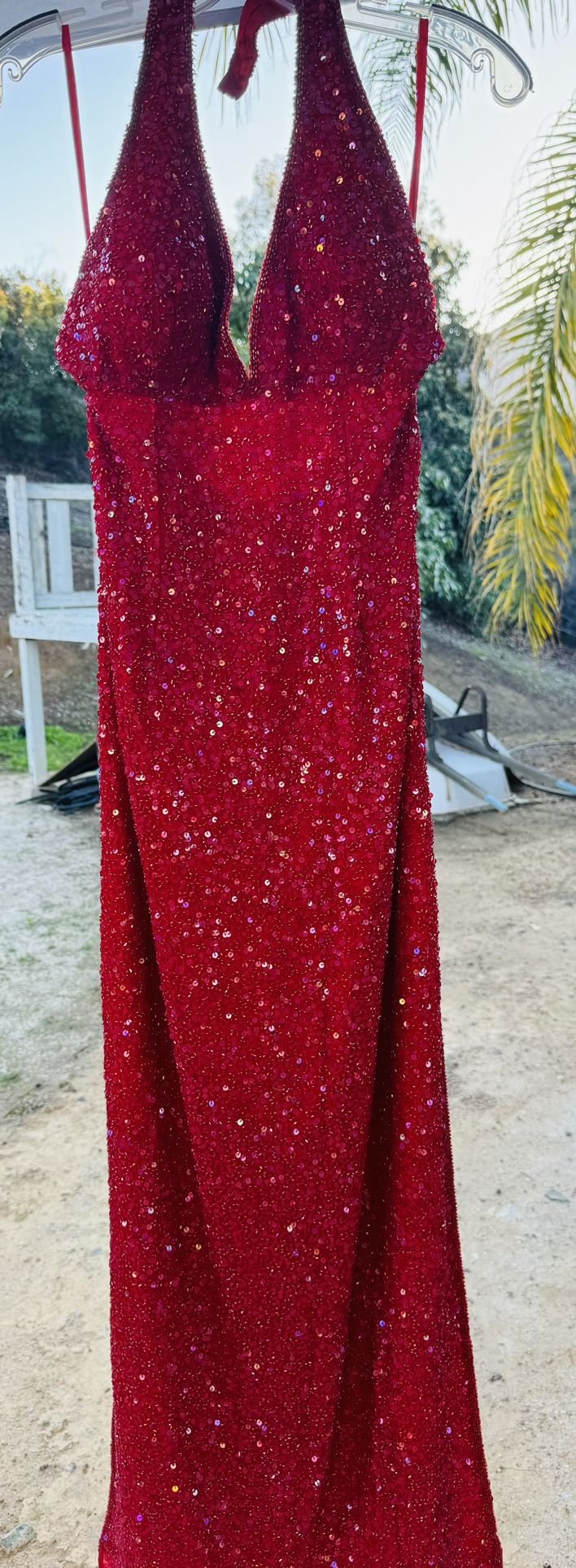 Valentines Dress Red Embellished Sequins Med