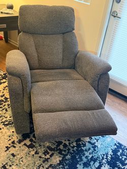 Gray Fabric Power Recliner Chair