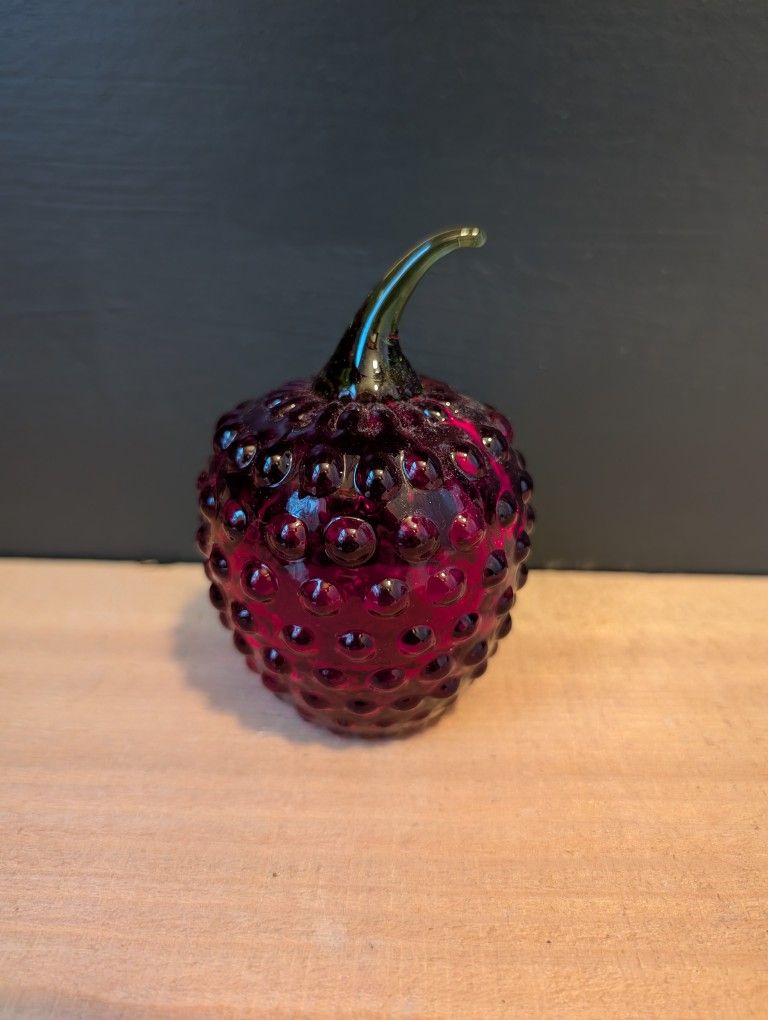 Vintage Viking Rainbow Glass Apple/Strawberry Paper Weight