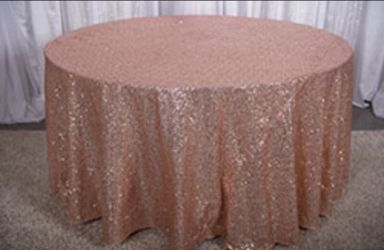 Sequin Wedding Tablecloth. Blush color!