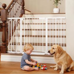 Wide Baby Gate for Stairs 29.8-53.4 Inch Pressure Mounted