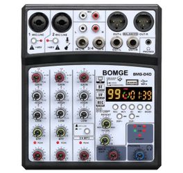 BOMGE 04D Ultra-Portable 4 Channel Audio Mixer