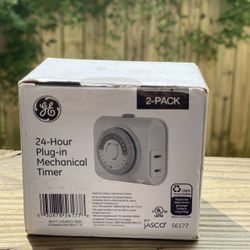 (2-Pk) GE Indoor Plug-In 24-Hour Mechanical Timer White 56177