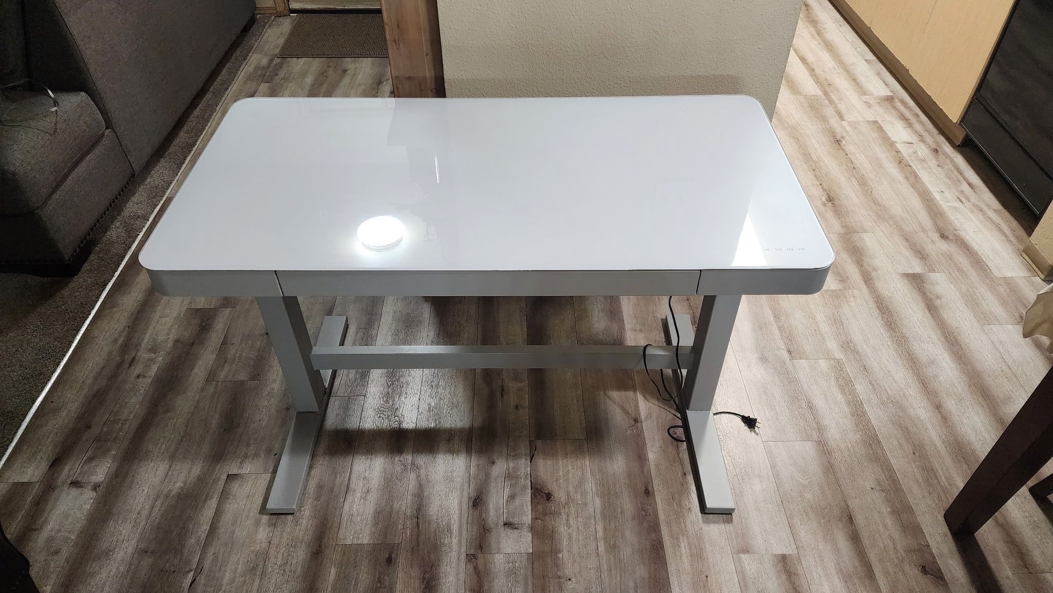 Glass Top Adjustable Desk
