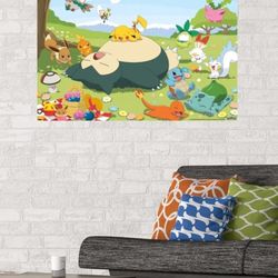 Trends International Pokémon Group Picnic Wall Poster 22.375" x 34" Unframed New. Trends International Pokémon - Group Picnic Wall Poster, 22.375" x 3