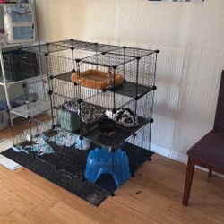 Rabbit Cage And Food Holders