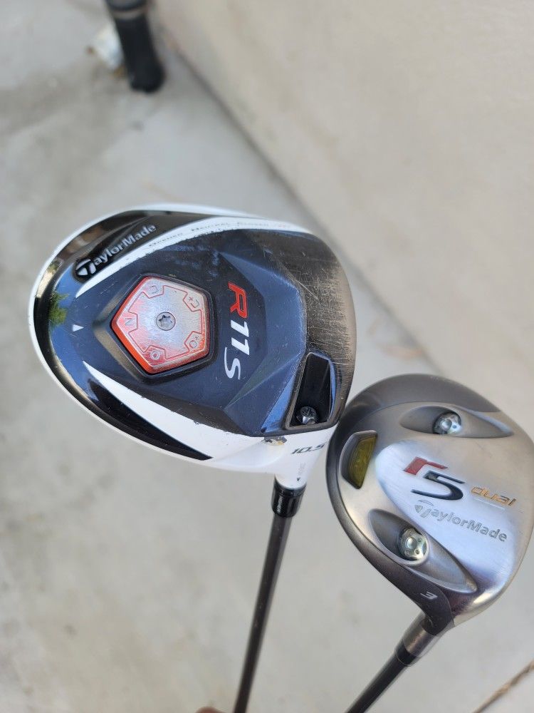 LADIES Taylormade R11s 10.5* Driver & R5 Dual 3 Wood Graphite Ladies Flex Right Handed