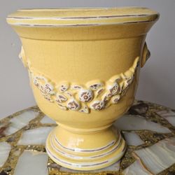 Vintage Yellow Ceramic Planter