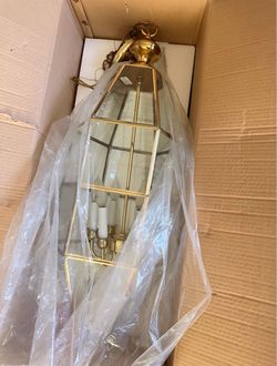 Chandelier with Glass Panels