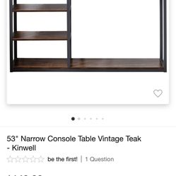 53" Narrow Console Table Vintage Teak - Kinwell