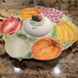 Vintage Serving Bowl Plate with 7 Sections-14 Inch Like New