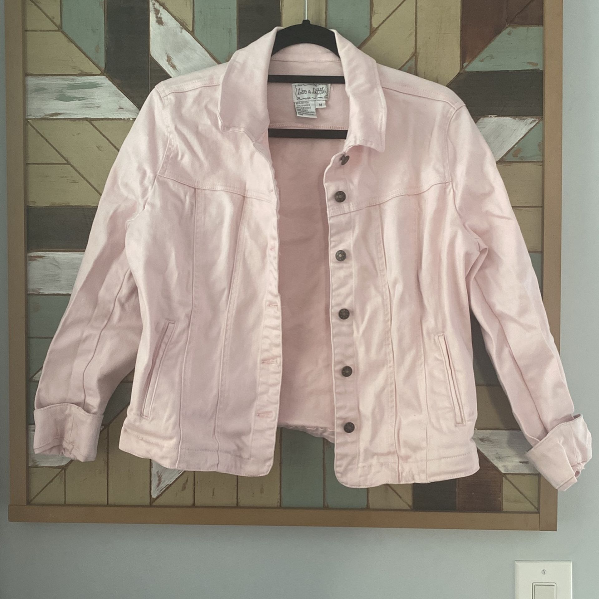 Super cute pink Jean jacket. Medium to large