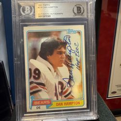 Dan Hampton signed rookie card Beckett COA