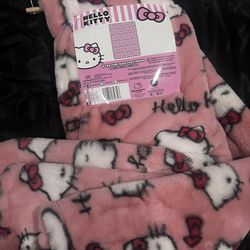 Hello Kitty Pink Faux Fur Blanket