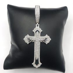 925 Sterling Silver 2.50CT MOISSANITE Cross men’s Pendant 