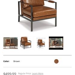 Brown Leather Accent Chairs 