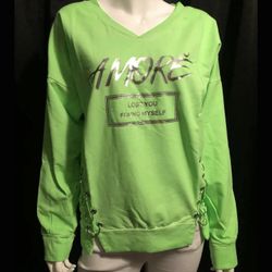 Lime Green Amore’ Jersey Sweatshirt