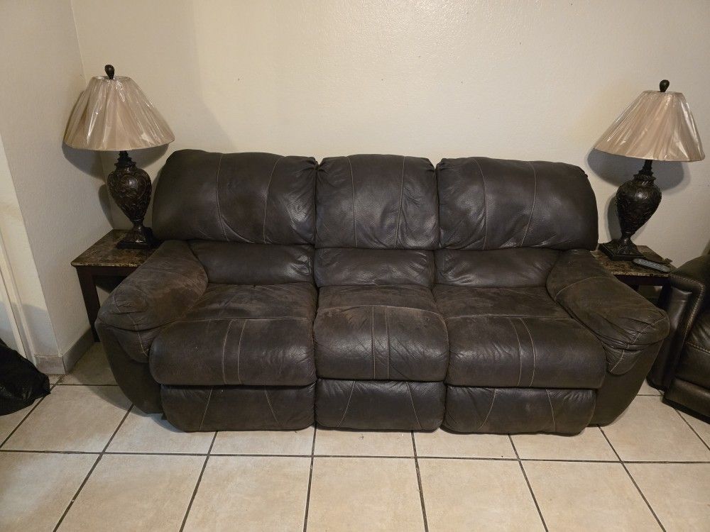 Sofa, Loveseat,, Side Tables And Lamps