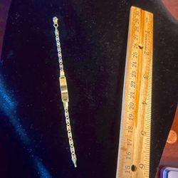 10k 2 Tone Gold Bracelet For Baby Girl Or Boy 5/12 Inch  2.6  Grams PRICE IS FIRM !