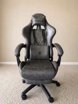 Desk/gaming chair with  Footrest (Dowinx) Gray - excellent