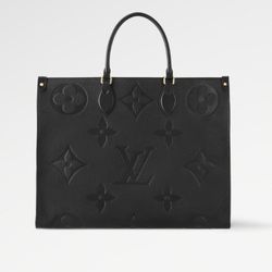 Louis Vuitton Large Black Leather Tote Bag Women