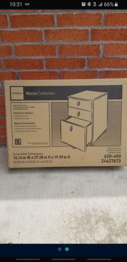 Realspace Meza 19" D Vertical 3- Drawer Mobile File Cabinet, Cherry/Chrome