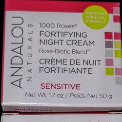 Andalou Naturals Fortifying Night Cream 1000 Roses 1.7 Oz Sensitive Rose Biotic
