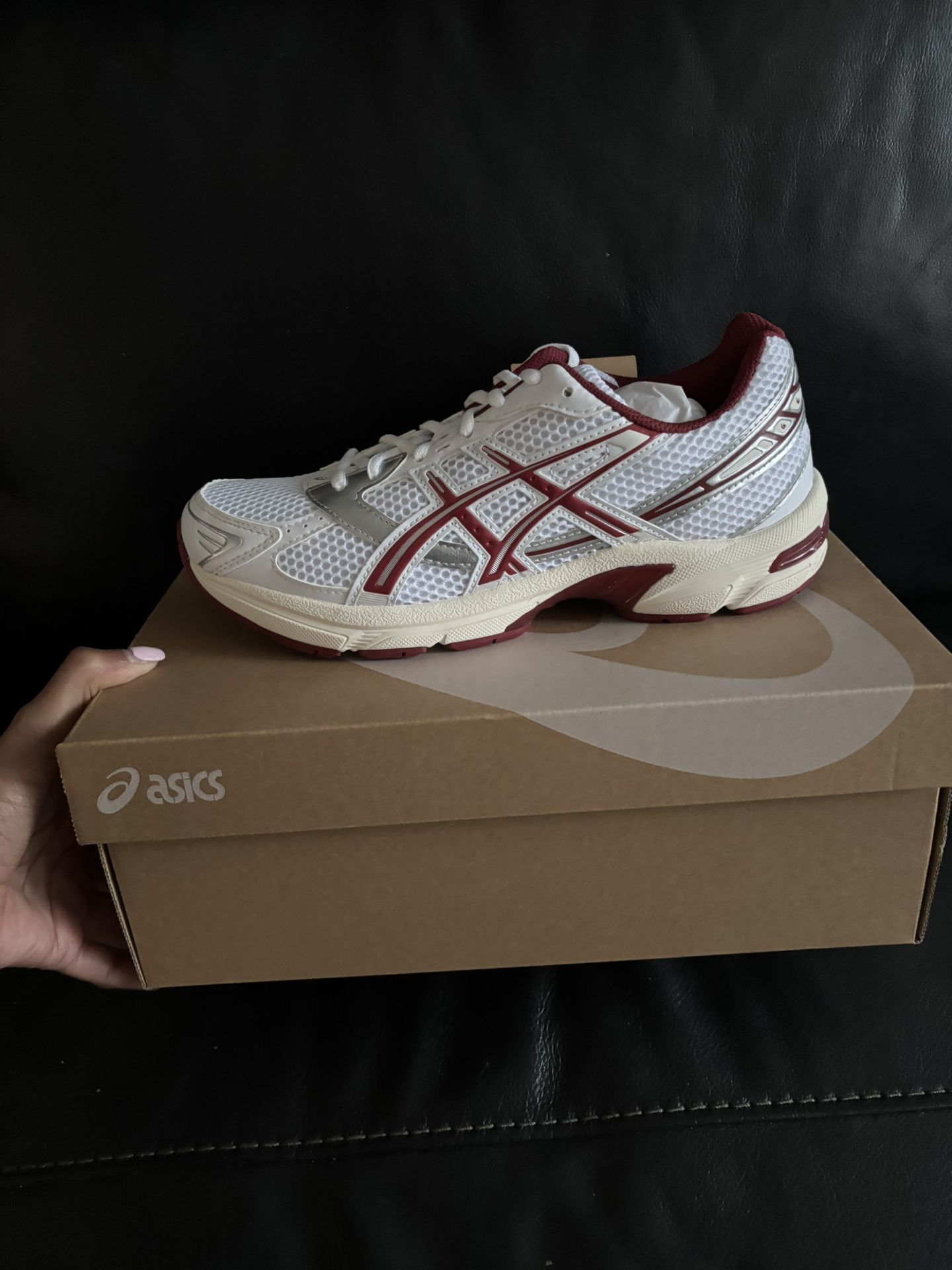 Brand New ASICS Gel-1130 White Red Dahlia