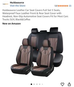 Huidasource Faux Leather Car Seat Covers Full Set