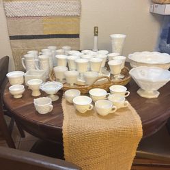 Lot Of Milk Glass