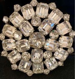 Vintage Rhinestone Crystal Cluster Brooch