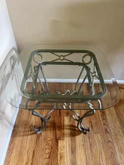 Glass & Metal Accent Table 