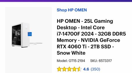 HP Omen L25 4060ti 32 gb Ram and 2 tb storage
