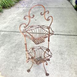 2 Tier Rustic Plant Stand