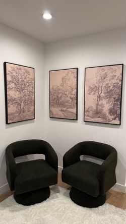 Vintage prints set of 3 with frame