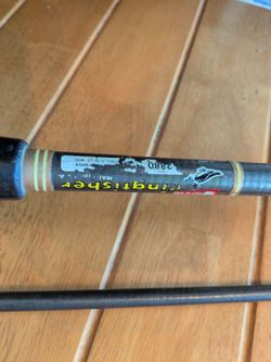 Vintage Garcia Kingfisher 2380 surf fishing pole 9 foot two pcs,with Garcia spinning reel made in France