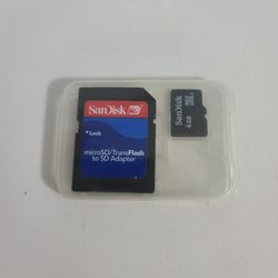 SanDisk 4gb MicroSDHC Class I Memory Card with microSD To SD Adapter Card