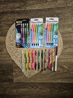 23 assorted pens Bic Gelocity Gel Paper Mate Flexgrip Ultra Pens