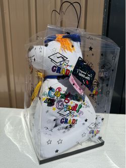 Blue Graduation Autograph Stuffed Dog