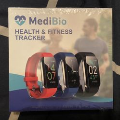 New MediBio WearFit Health & Fitness Tracker Smart Band Watch. BP HR Steps Sleep +
