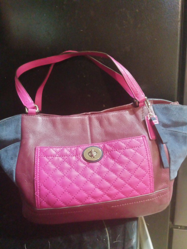 COACH MINI TOTE F24693 PARK QUILTED COLORBLOCK CARRIE